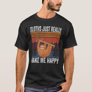 Sloth Just Really Make Me Happy Vintage Sloth Camp T-Shirt