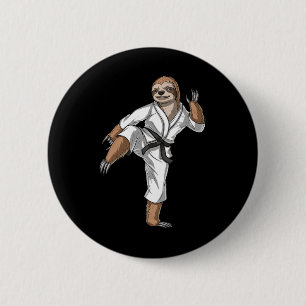 Sloth Karate Kickboxing Taekwondo Muay Thai Martia 6 Cm Round Badge