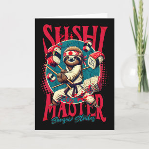 Sloth Karate Sushi Master  Card