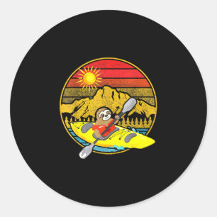 Sloth kayaking sloth kayak classic round sticker