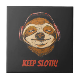 Sloth Keep Calm in chillin vintage Sloth Mode Ceramic Tile