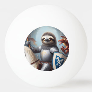 Sloth Knight Fighting Dragons Ping Pong Ball