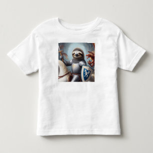 Sloth Knight Fighting Dragons Toddler T-Shirt