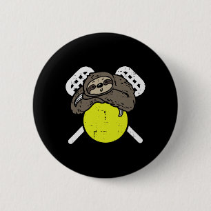 Sloth Lacrosse Cute Lazy Lax Player Men Women Boys 6 Cm Round Badge