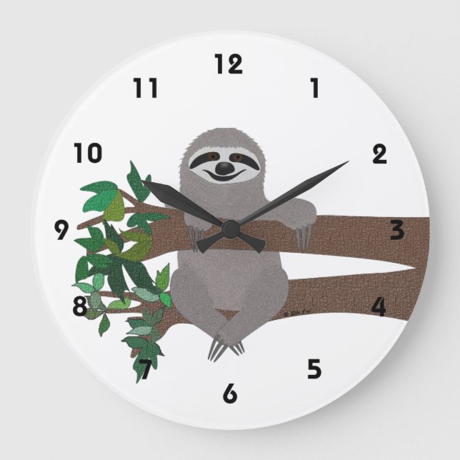 Sloth Large Clock (Front)