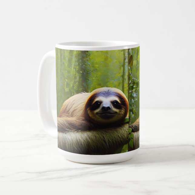 Sloth Lazy Afternoon, Coffee Mug (Front Left)