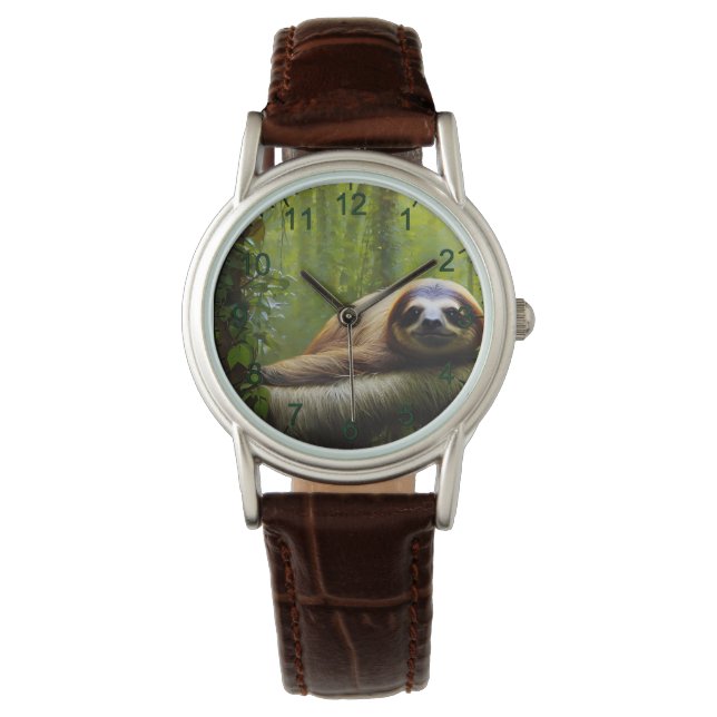 Sloth Lazy Afternoon, Ladies Watch (Front)