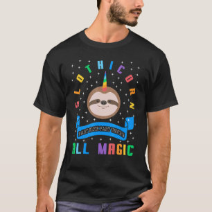 Sloth Lazy Animal Unicorn Magic Zookeeper Wild T T-Shirt