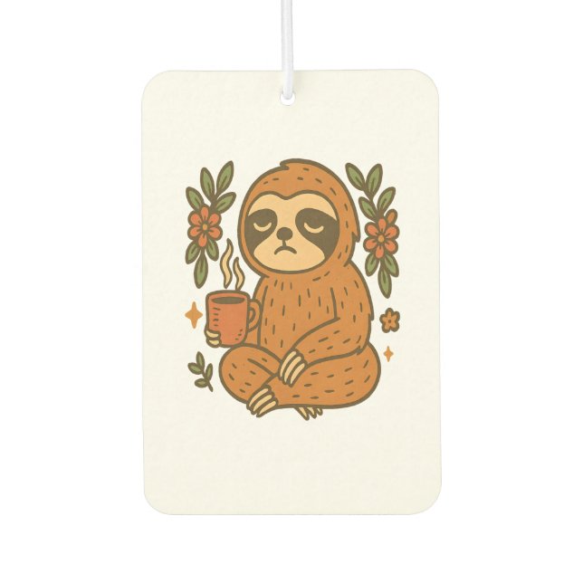 Sloth Lazy Sleepy Sloth Car Air Freshener (Front)