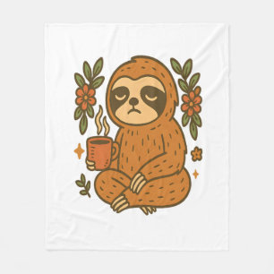 Sloth Lazy Sleepy Sloth Fleece Blanket