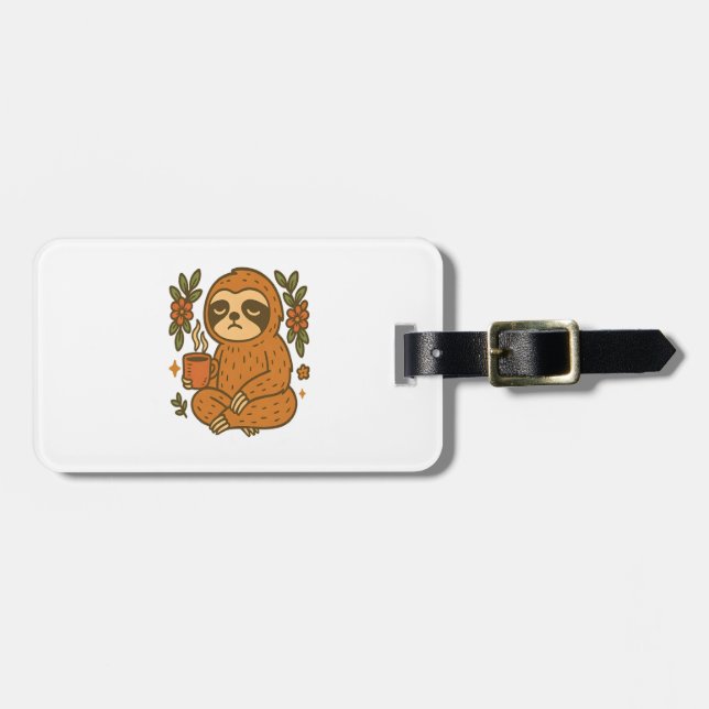 Sloth Lazy Sleepy Sloth Luggage Tag (Front Horizontal)