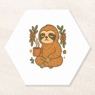 Sloth Lazy Sleepy Sloth Paper Coaster