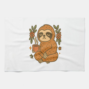 Sloth Lazy Sleepy Sloth Tea Towel