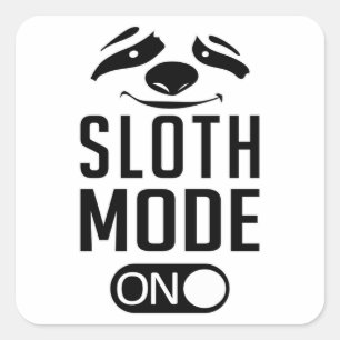 Sloth Lazy Sloths Animal Sleeping Tired Funny Gift Square Sticker