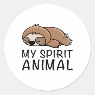 Sloth Lazy Sloths Animal Tired Chill Sleeping Gift Classic Round Sticker