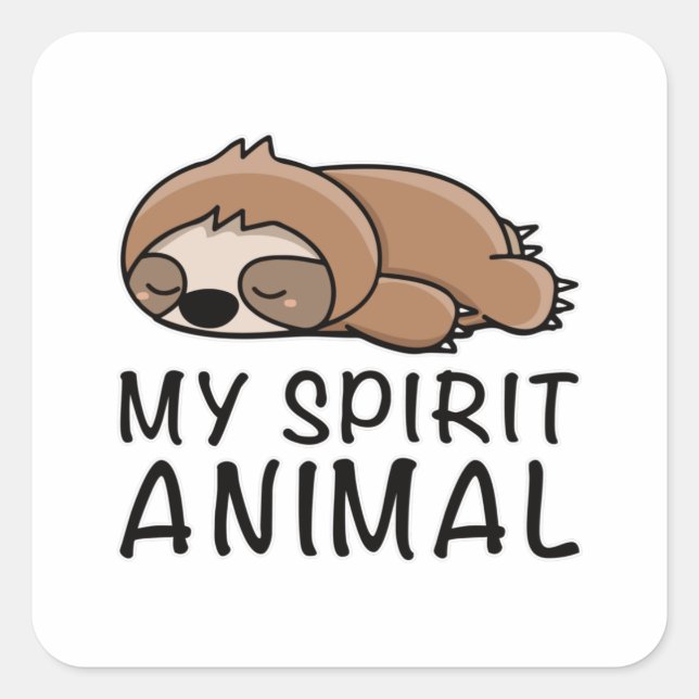 Sloth Lazy Sloths Animal Tired Chill Sleeping Gift Square Sticker (Front)