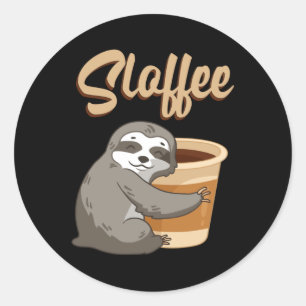 Sloth Lazy Sloths Sloffee Sleeping Funny Gift Idea Classic Round Sticker