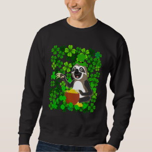 Sloth Leprechaun Hat Shamrock Lucky St Patricks Da Sweatshirt
