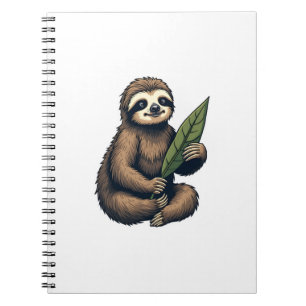 Sloth Line Engraving Classic Animal Tee (2) Notebook