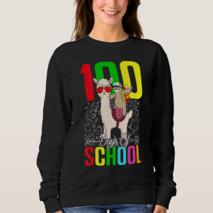 Sloth Llama 100 Day Of School For Teacher Student  Sweatshirt