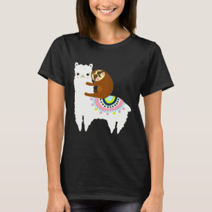 Sloth Llama Friends Dad Mum Boy Girl Kid Party Fu T-Shirt