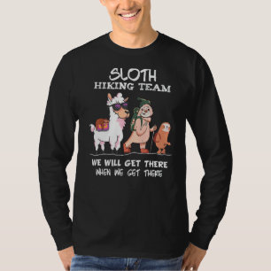 Sloth Llama Hiking Team Three Sloths And A Llama T-Shirt