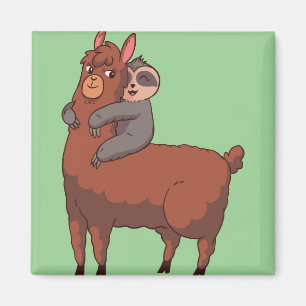 Sloth Llama Hugging Magnet