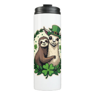 Sloth Llama St Patricks Day Vintage Lucky Tee 2 Thermal Tumbler