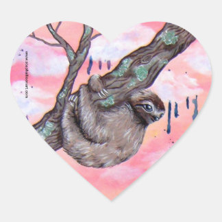 Sloth Love Heart Sticker
