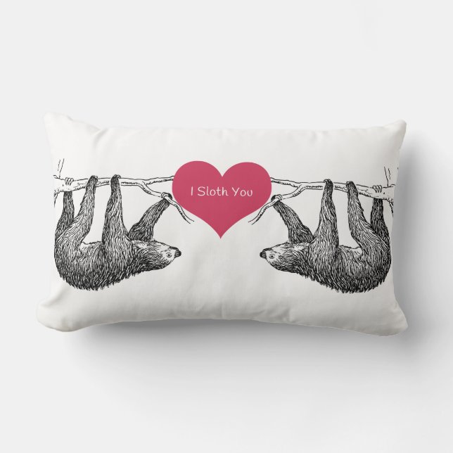 Sloth = Love Lumbar Cushion (Front)