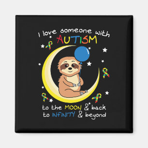 Sloth Love Someone With Puzzle Cool Autism Awarene Magnet
