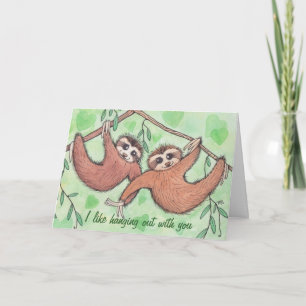 Sloth Love Valentine Holiday Card