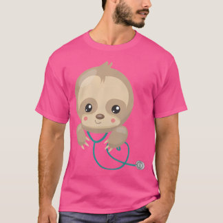 Sloth Lover Nurse T Shirt Doctor Medical Paediatri