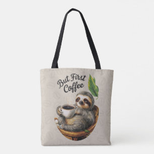 Sloth Loving Coffee Tote Bag
