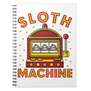 Sloth Machine Slots Machine Casino Gambling Notebook
