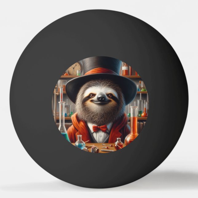 Sloth Mad Scientist Ping Pong Ball (Front)