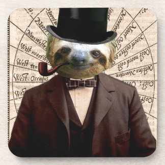 Sloth Man Victorian Steampunk Anthropomorphic Coaster
