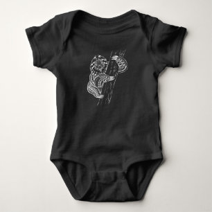 Sloth Maori Tattoo Polynesian Tribal Vintage Retro Baby Bodysuit
