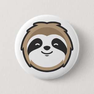 Sloth Mascot 6 Cm Round Badge