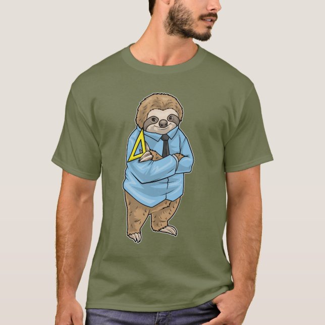 Sloth Math Teacher Set square T-Shirt (Front)