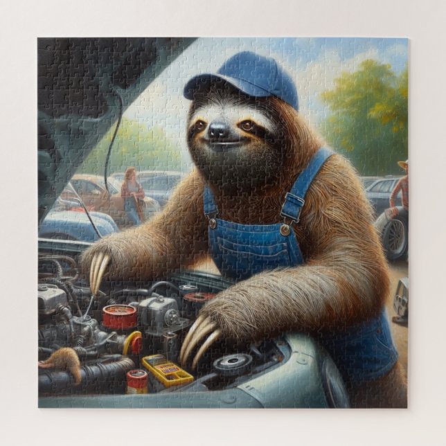 Sloth Mechanic Jigsaw Puzzle (Vertical)