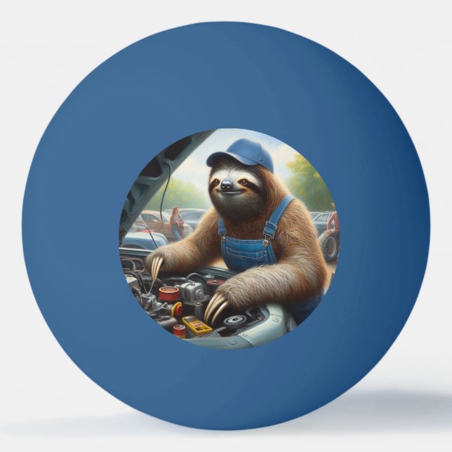 Sloth Mechanic Ping Pong Ball (Front)