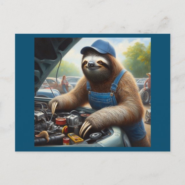 Sloth Mechanic Postcard (Front)