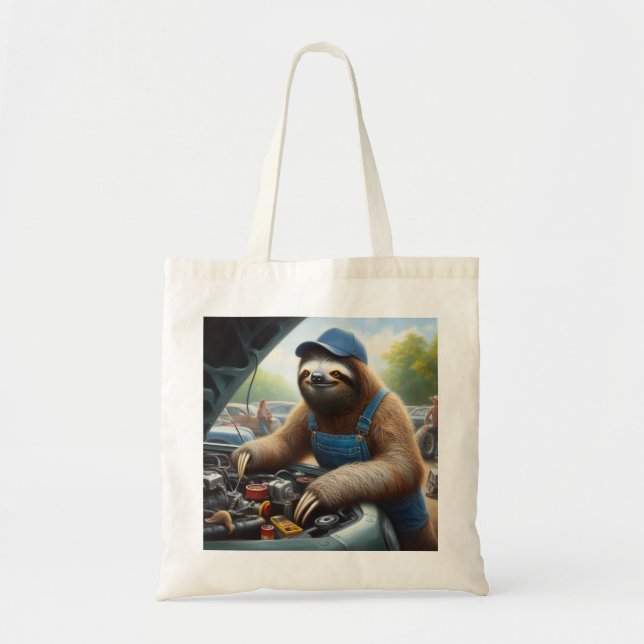 Sloth Mechanic Tote Bag (Front)