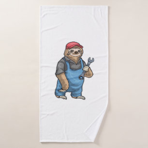 Sloth Mechanic Wrench Classic T-Shirt Bath Towel