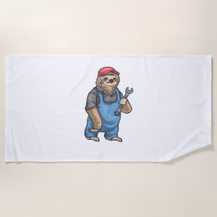 Sloth Mechanic Wrench Classic T-Shirt Beach Towel