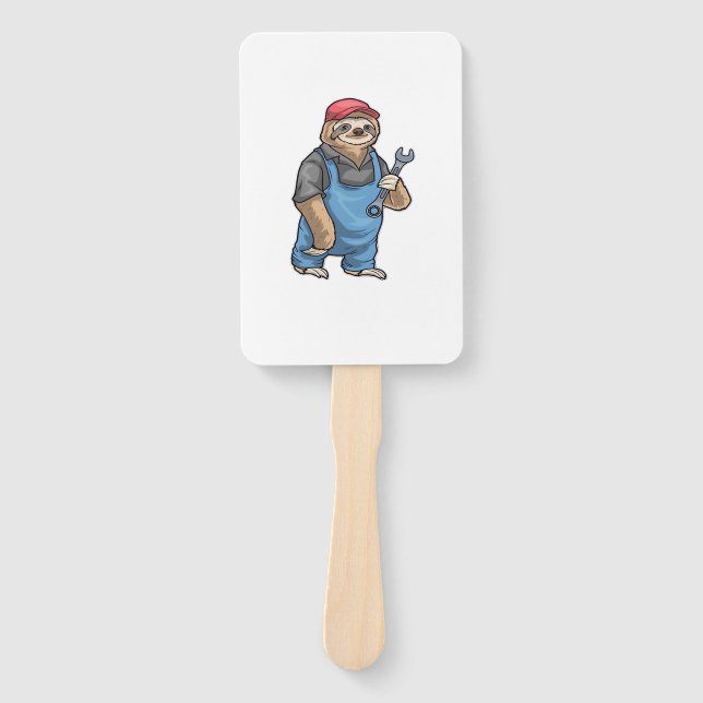 Sloth Mechanic Wrench Classic T-Shirt Hand Fan (Front)