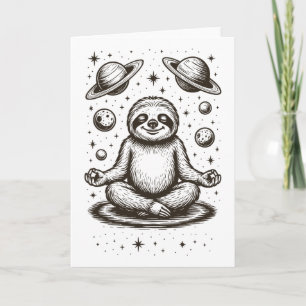Sloth Meditating Galaxy Meditation _1 Card