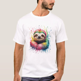 Sloth Men Woman Colorful Watercolor Sloth T-Shirt
