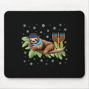 Sloth Menorah Hanukkah Chanukah Animal Sloths Jewi Mouse Pad